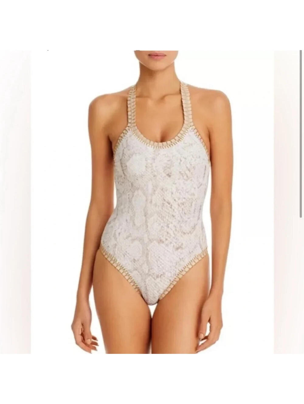 PQ Swim Platinum Cobra One-Piece Swimsuit, Small, $168 NWT, 2369